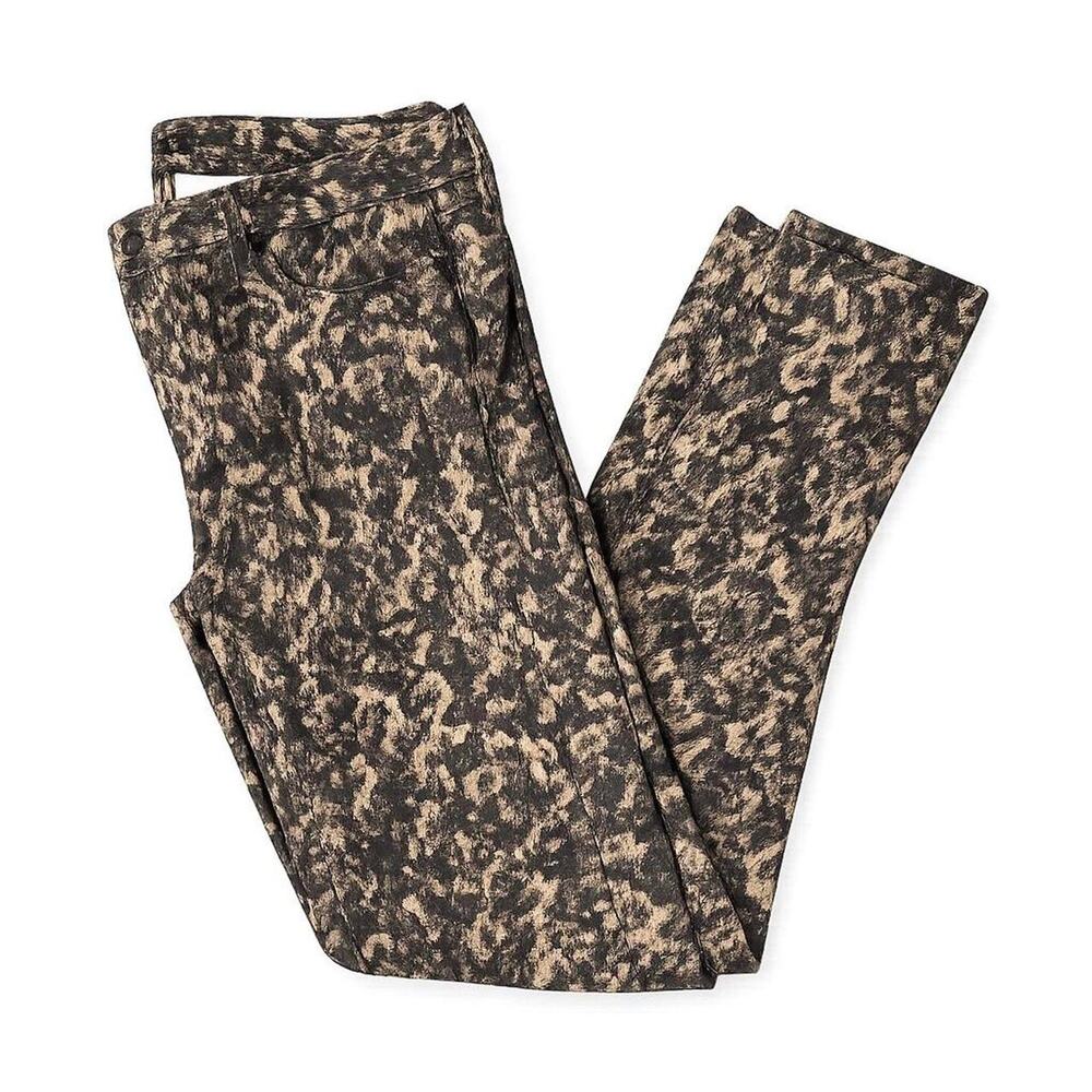Theory cigarette‎ pants snake animal print marble brown stove pipe cotton Grunge